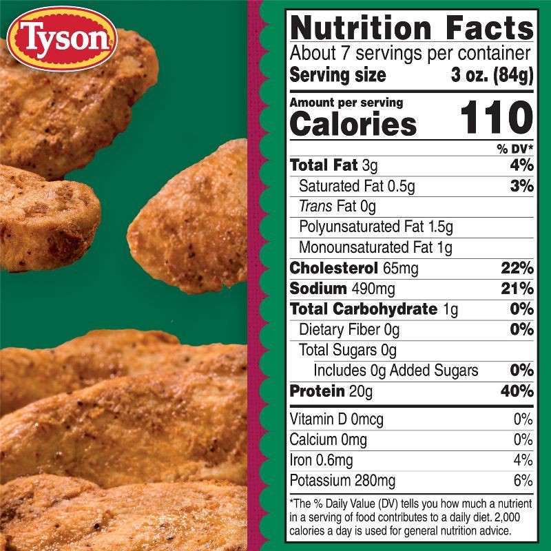 slide 7 of 7, Tyson Blackened Flavored Chicken Breast Strips - Frozen - 20oz, 20 oz