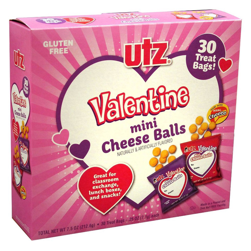 slide 2 of 3, Utz Valentine's Exchange Cheese Balls, 7.5 oz