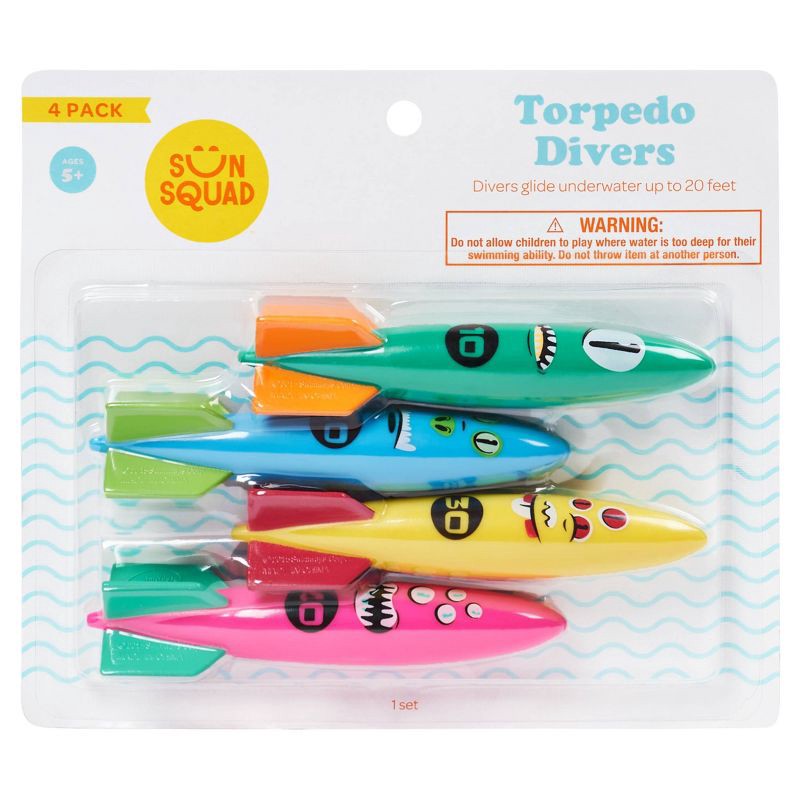 slide 2 of 5, Toypedo Bandits - Sun Squad™: Pool Diving Game Set, Ages 5+, 4 Pieces, 4 ct