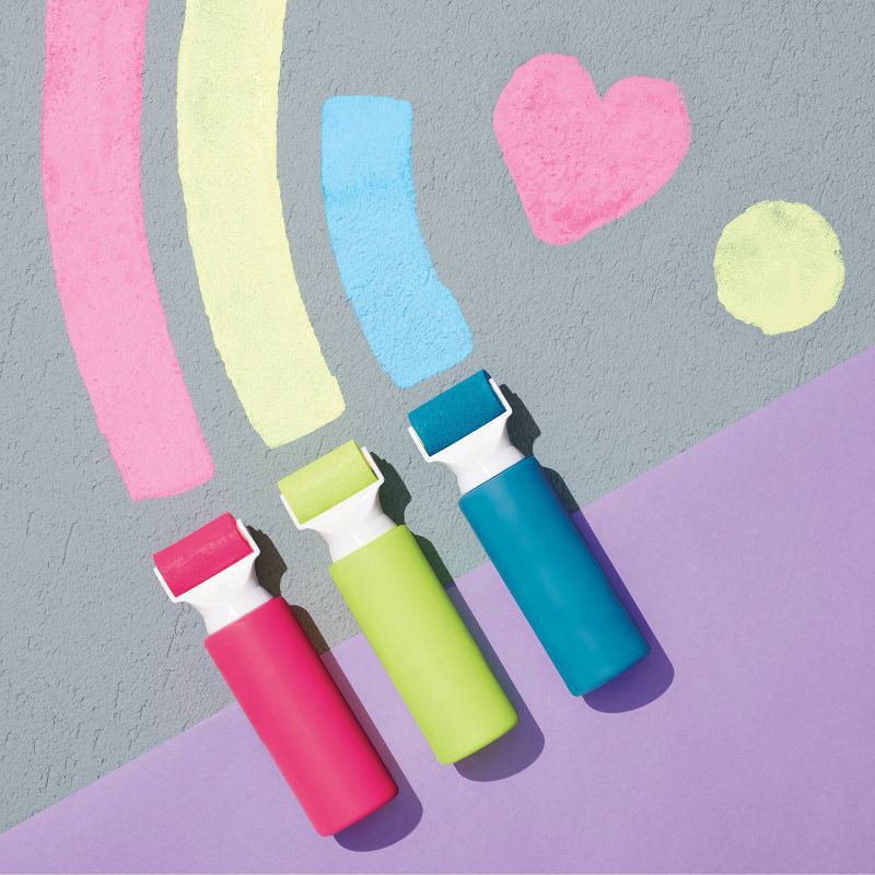 slide 4 of 4, Sidewalk Chalk Paint Rollers 3 ct - Sun Squad™: Washable Set, Ages 4+, 3 ct