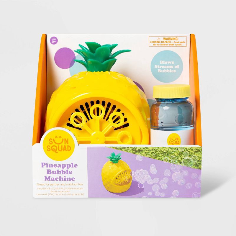 slide 2 of 3, Pineapple Bubble Maker - Sun Squad™: Plastic Toy for Kids Ages 3+, 1 ct