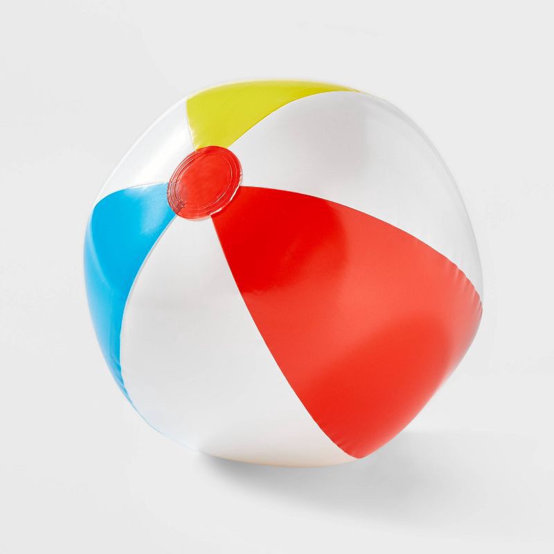 slide 1 of 3, 14" Classic Beach Ball - Sun Squad™: Pool Game Toy for 2+ Years, 1 ct