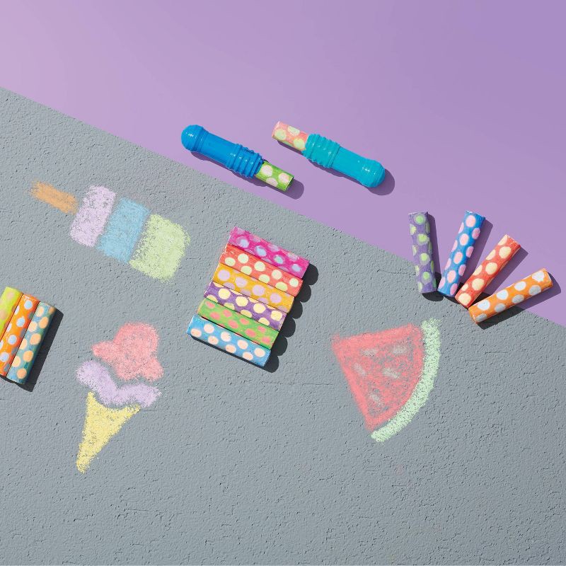 slide 4 of 4, Sidewalk Chalk Bucket 20 pc with 2 Holders - Sun Squad™: Outdoor Toddler Set, 20 ct