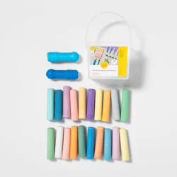Sidewalk Chalk Bucket 20 pc with 2 Holders - Sun Squad™: Outdoor Toddler Set