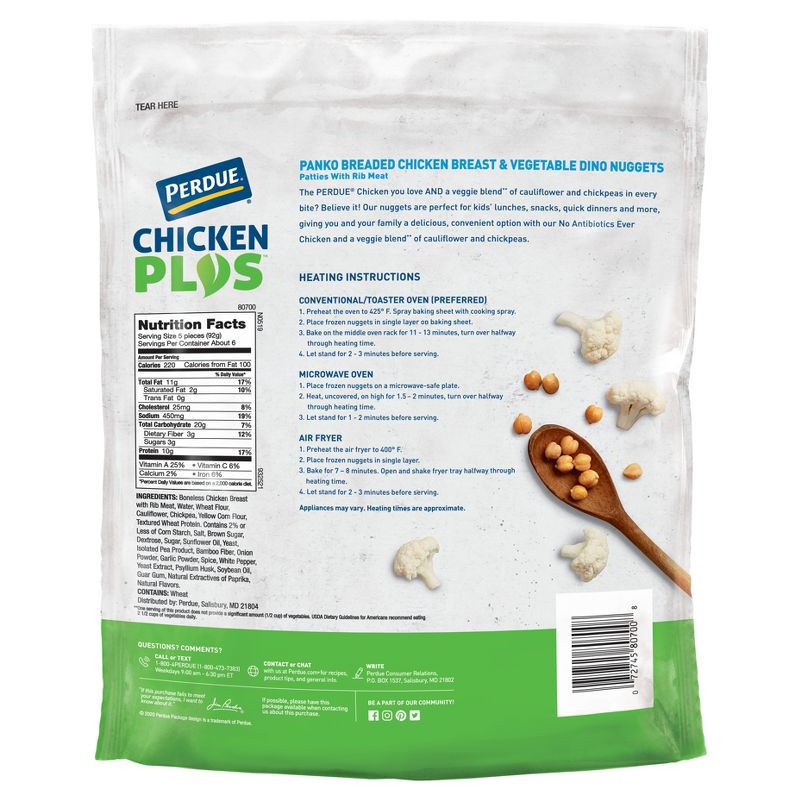 slide 4 of 4, Perdue Chicken Plus Panko Breaded Dino Chicken Nuggets - Frozen - 22oz, 22 oz