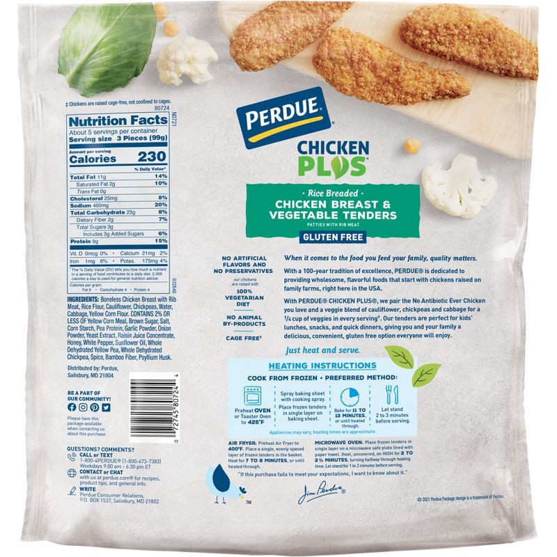 slide 2 of 6, Perdue Rice Breaded Chicken Breast and Vegetable Tenders Frozen - 18oz, 18 oz