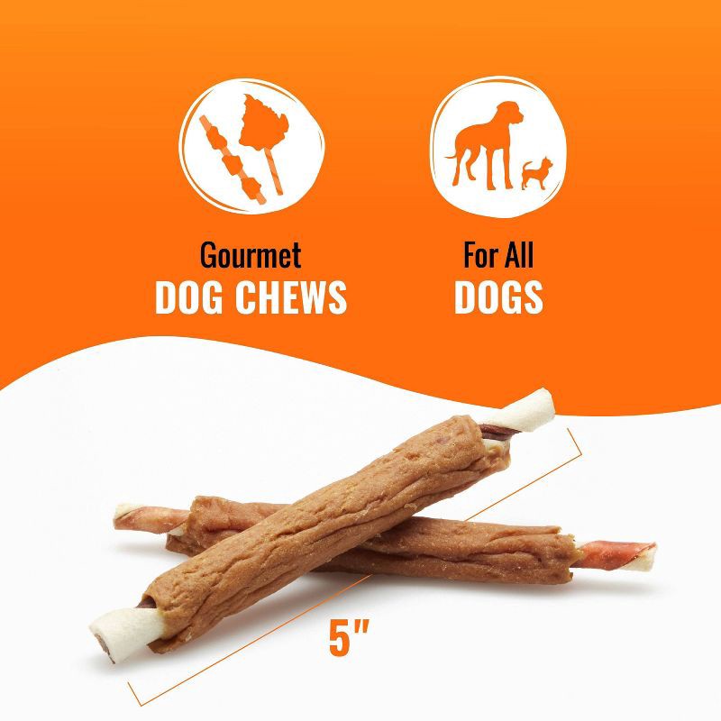 slide 13 of 14, Good 'n' Fun Ribs Rawhide with Beef, Chicken and Pork Flavor Dog Treats -12oz, 12 oz