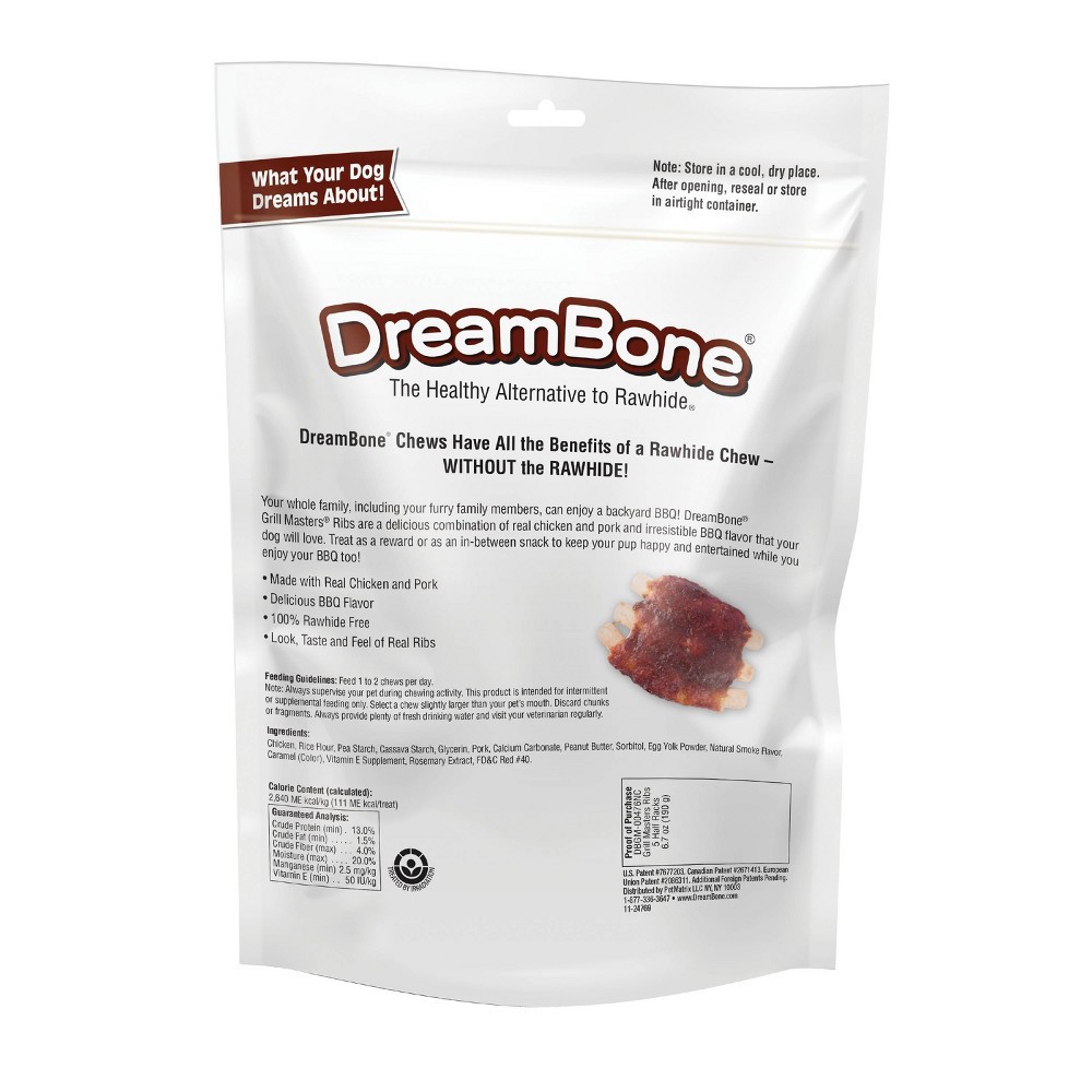 slide 2 of 5, DreamBone Grill Masters Ribs Chews with Pork, Chicken and Vegetable Dog Treats - 5ct/6.7oz, 5 ct, 6.7 oz