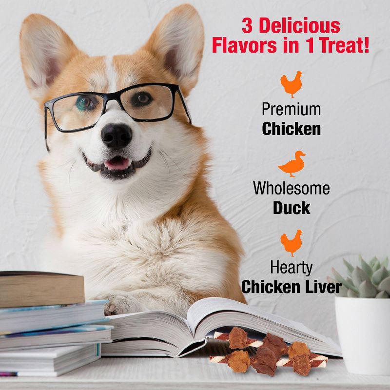 slide 6 of 17, Good 'n' Fun Triple Flavor Kabobs Long Lasting Rawhide Chicken, Pork and Beef Flavor Dog Treats - 12oz, 12 oz