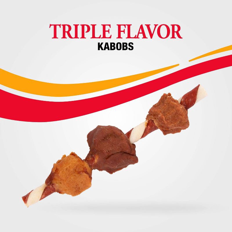 slide 9 of 17, Good 'n' Fun Triple Flavor Kabobs Long Lasting Rawhide Chicken, Pork and Beef Flavor Dog Treats - 12oz, 12 oz
