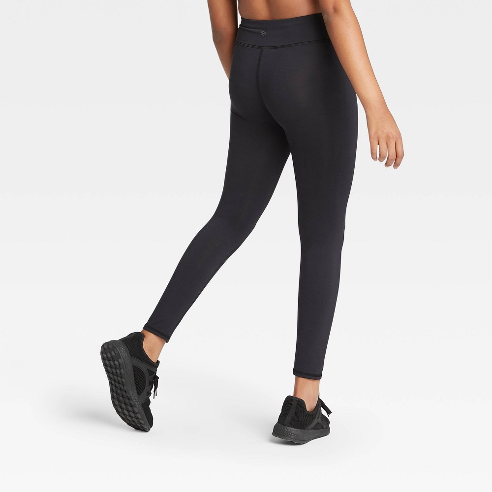 slide 3 of 3, Girls' Performance Leggings - All in Motion Black Onyx L, 1 ct