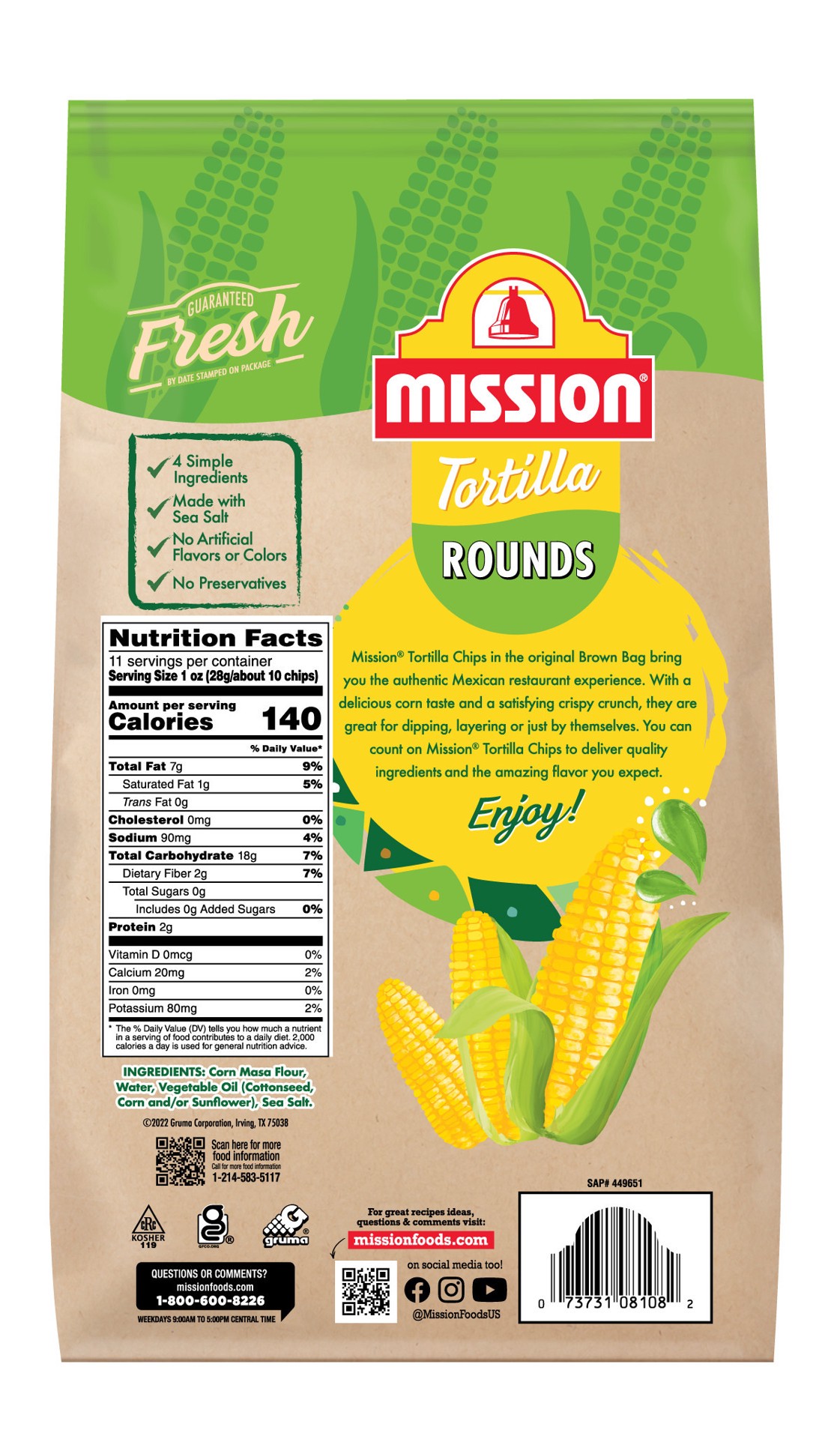 slide 2 of 5, Mission Rounds Tortilla Chips, 11 oz, 11 oz