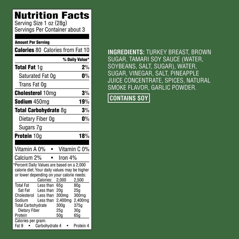 slide 4 of 4, Teriyaki Turkey Jerky - 10g Protein - 2.85oz - Good & Gather™, 10 gram, 2.85 oz