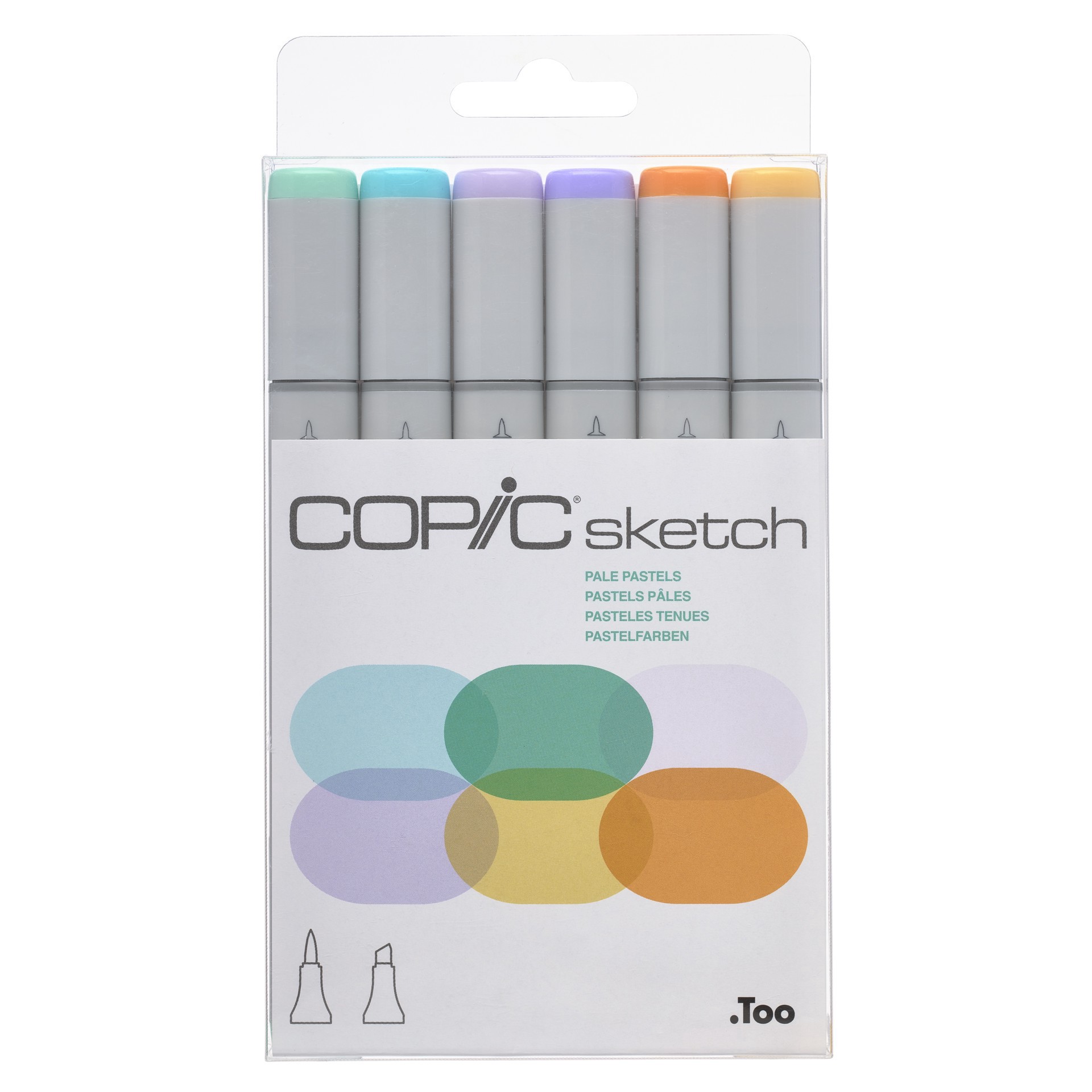 slide 2 of 3, Copic Pale Pastels Sketch Marker Set, 6 copic sketch markers