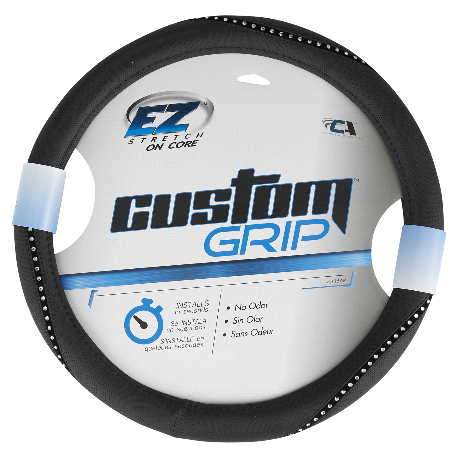 slide 1 of 2, Custom Accessories Custom Grip Black Rope Bling TPE Core Steering Wheel Cover, 1 ct