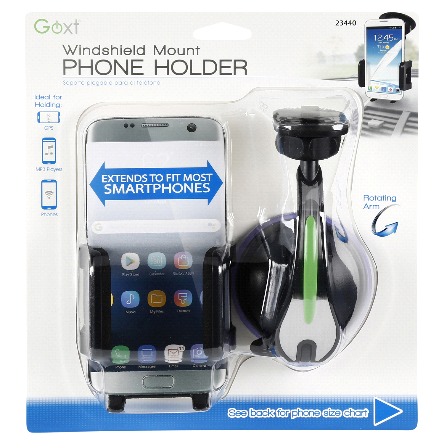 slide 1 of 2, Custom Accessories Goxt Adjustable Windshield Mount Phone Holder, 1 ct