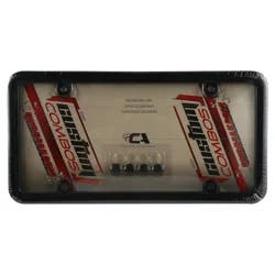 Custom Accessories Custom Combos Smoke License Plate Cover, Black Caps and Black Metal License Plate Frame