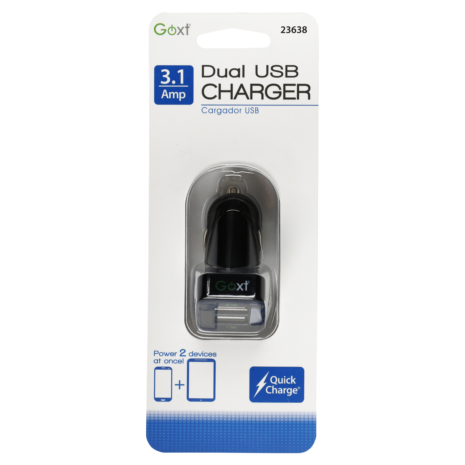 slide 1 of 2, Custom Accessories Goxt Black 12V Dual USB Charger, 1 ct