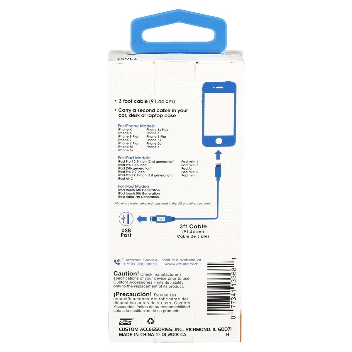 slide 2 of 2, Custom Accessories Goxt Custom iPhone Lightning Cord, white 23651, 1 ct