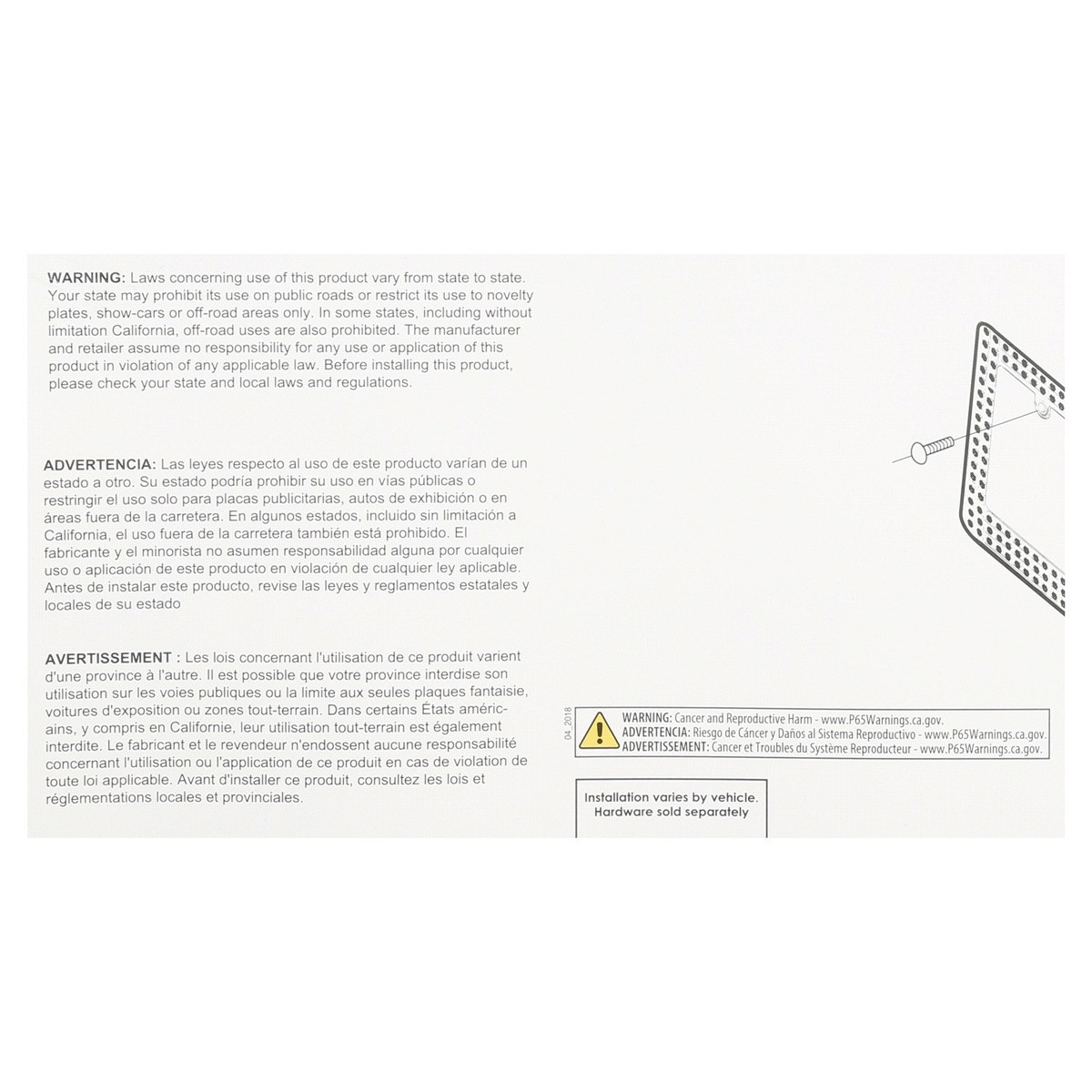 slide 2 of 2, Custom Accessories Custom Frames Black Chrome with White Bling License Plate Frame, 1 ct