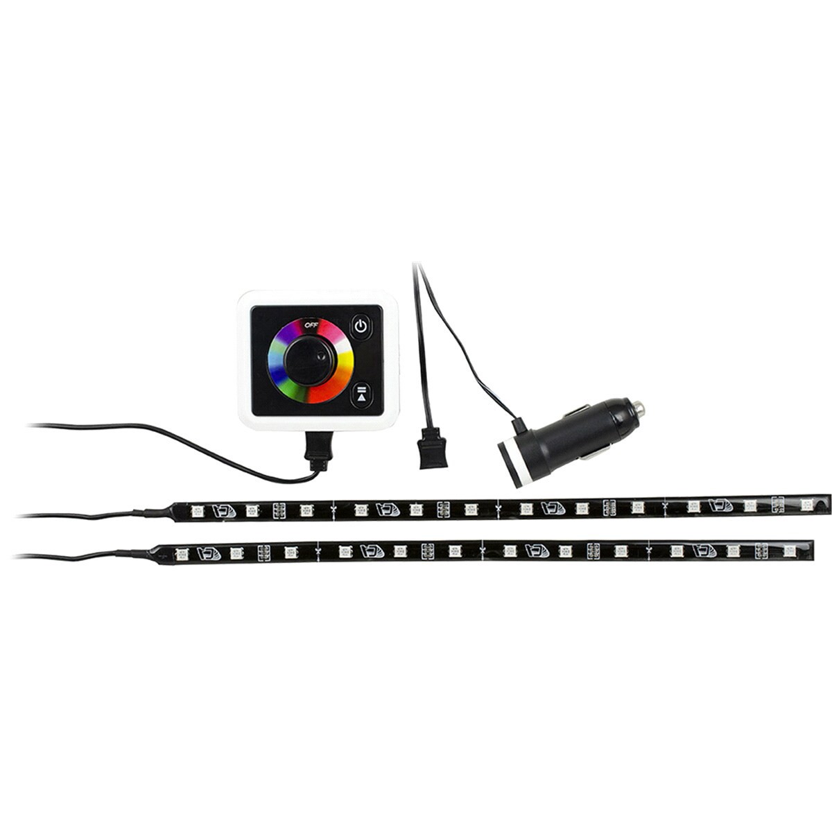 slide 2 of 2, Custom Accessories Custom 24" Multi-Color Flex Strip Lights 2pk, 2 ct