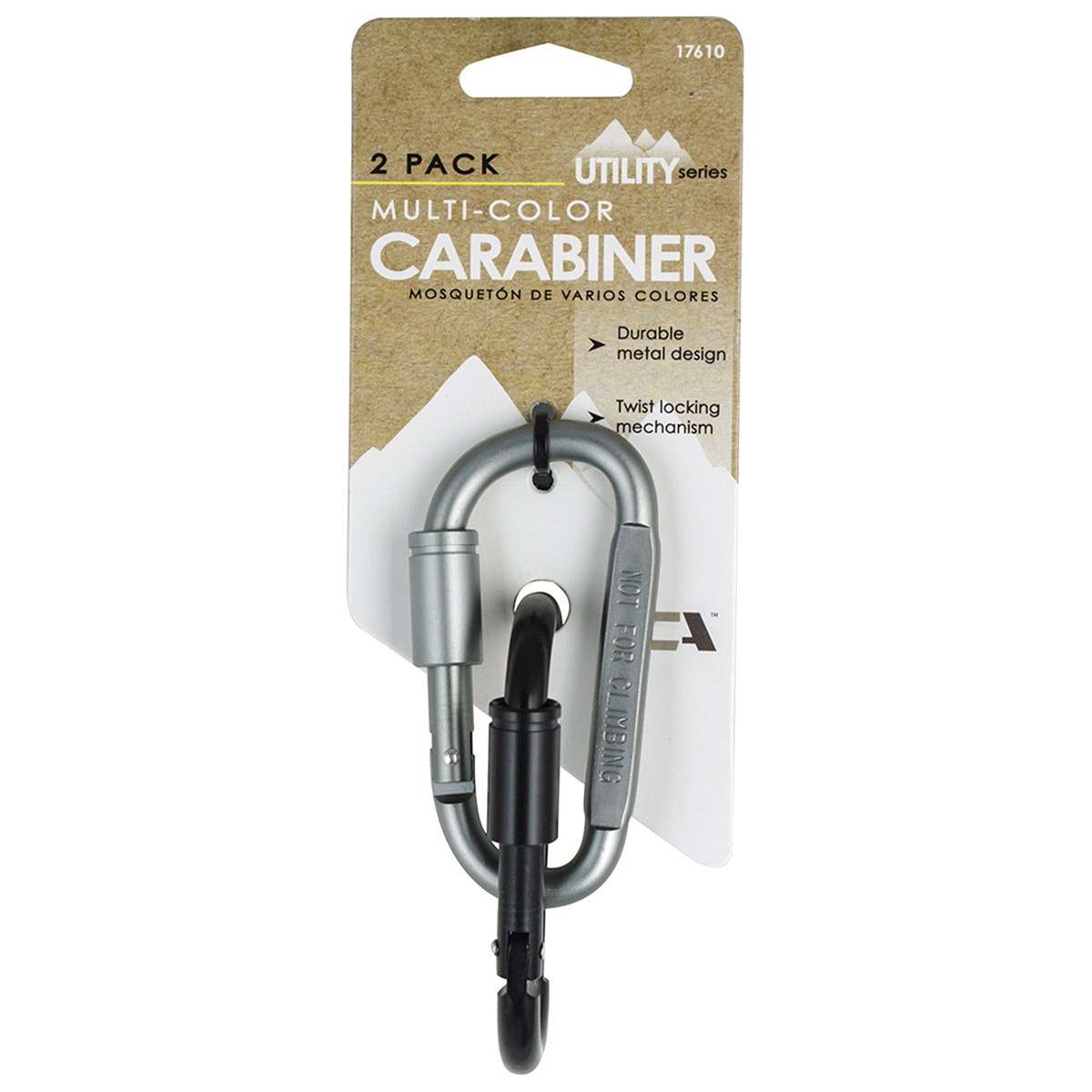 slide 1 of 1, Custom Accessories Custom Utility Metal Locking Carabiner, 2 ct