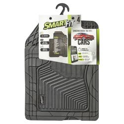 Smart Fit 4pc Black Rubber Car Floor Mat