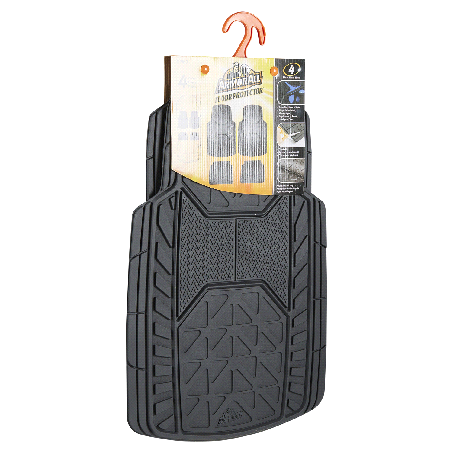 slide 4 of 5, Armor All Black Rubber Value Floor Mats, 4 ct