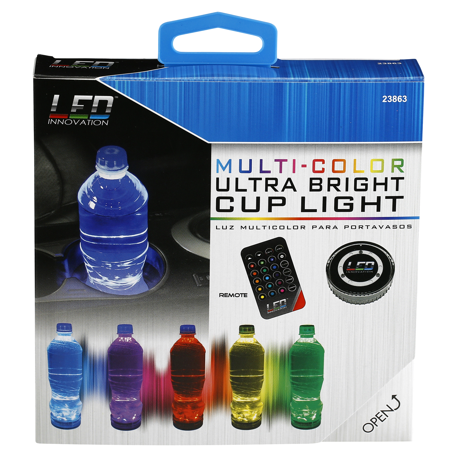 slide 1 of 3, Custom Accessories LED Innovation Multi Color LED Ultra Bright Cup Holder With Remote: Try Me, 1 ct