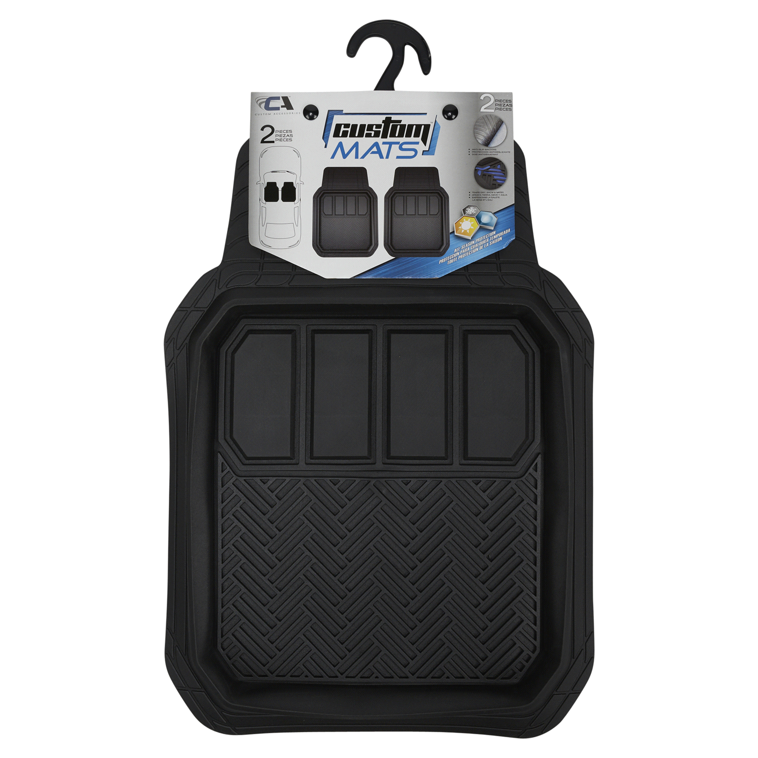 slide 1 of 2, Custom Accessories Custom Mats2 PC Black Rubber Deep Tray Floor Mat, 2 ct