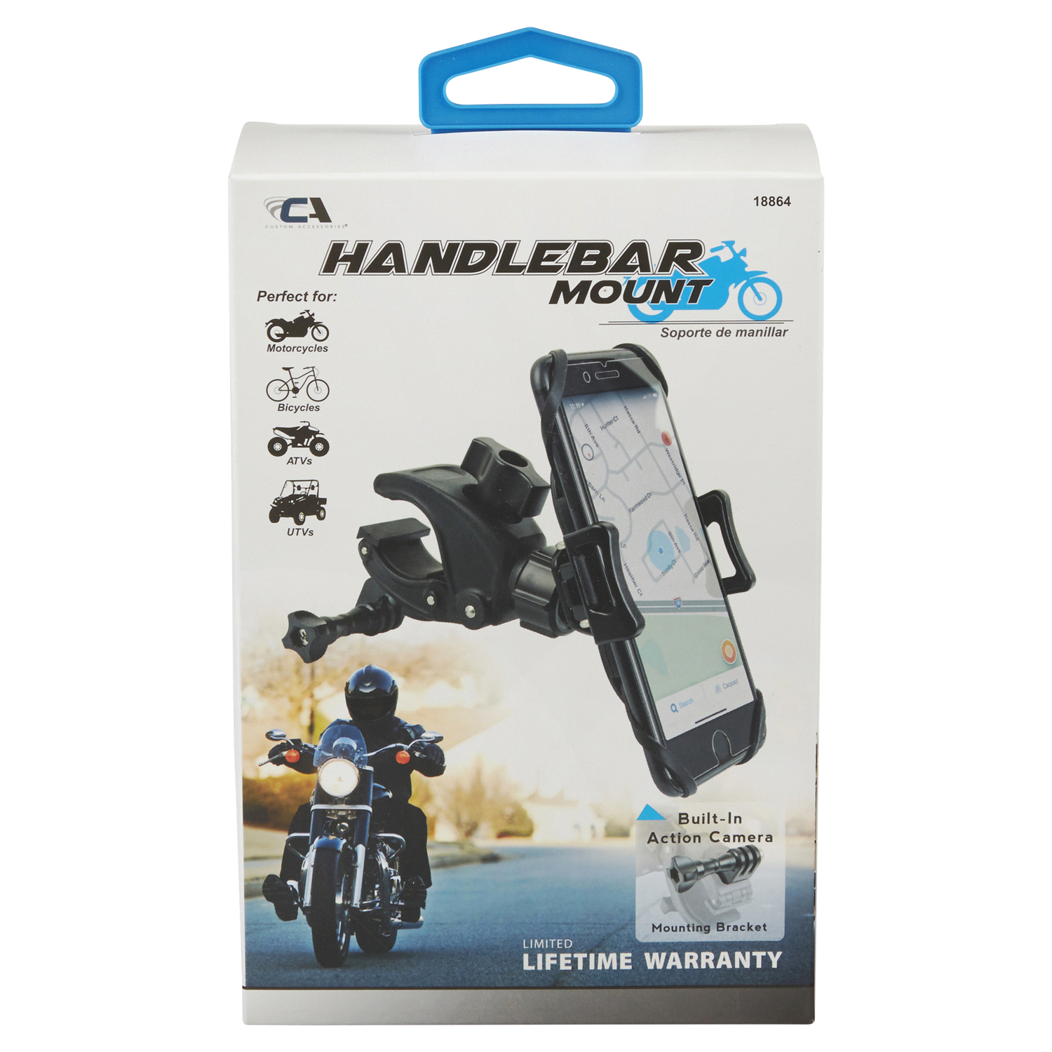 slide 1 of 5, Custom Accessories Ca Motorcycle And Atv Handlebar Phone Holder Mount, 1 ct