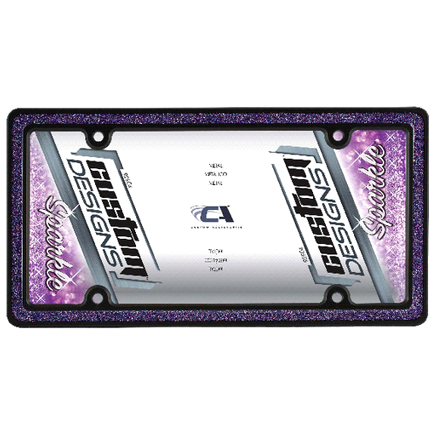 slide 1 of 1, Custom Accessories Custom Frames Black and Galaxy Glitter Epoxy Plate Frame, 1 ct