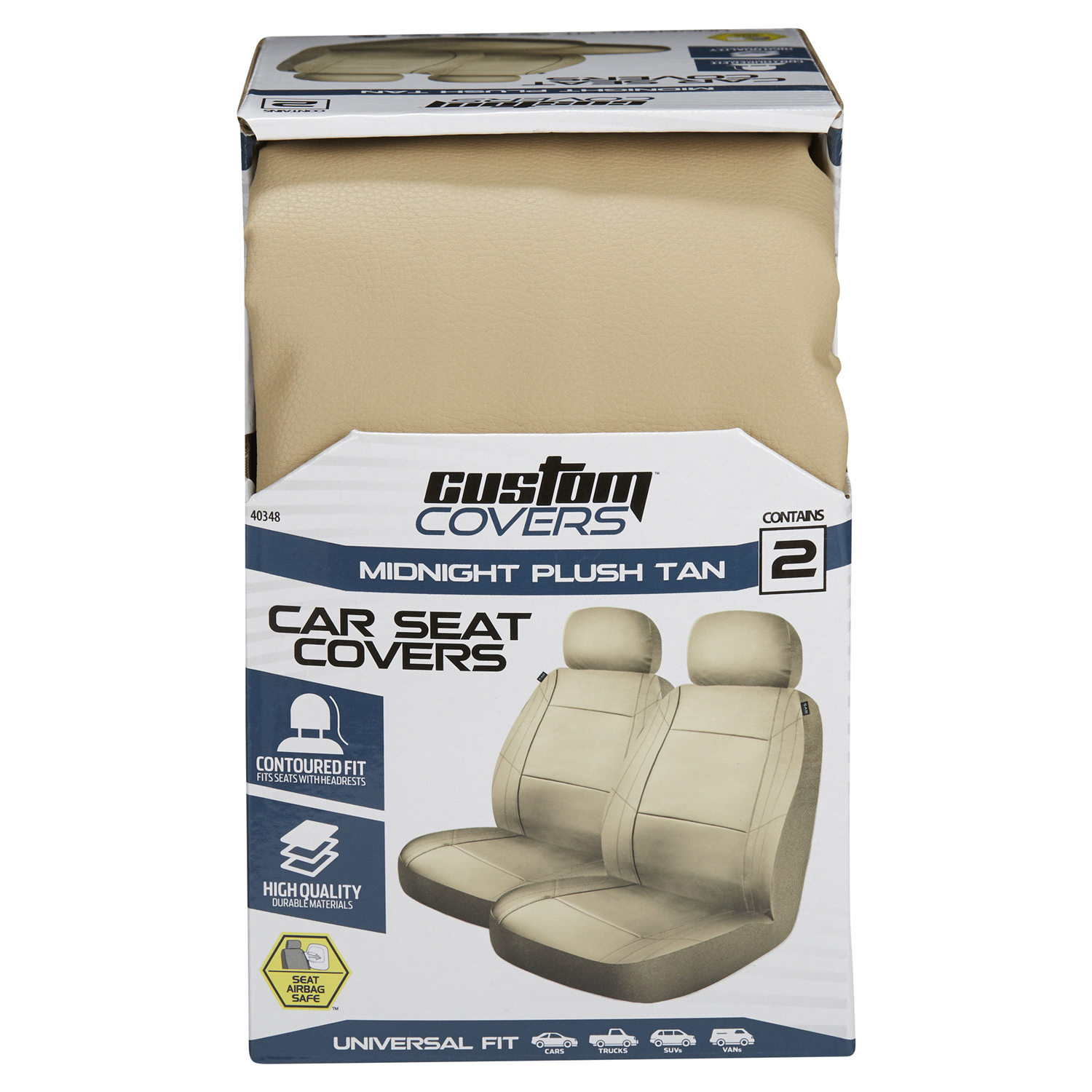slide 1 of 2, Custom Accessories Custom Covers LB MIDNIGHT PLUSH TAN Seat Cover, 2 ct