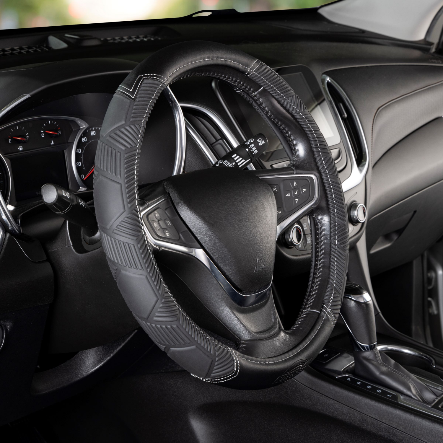 slide 2 of 3, Dickies Icon Black Heavy Duty Truck Steering Wheel Cover, 1 ct