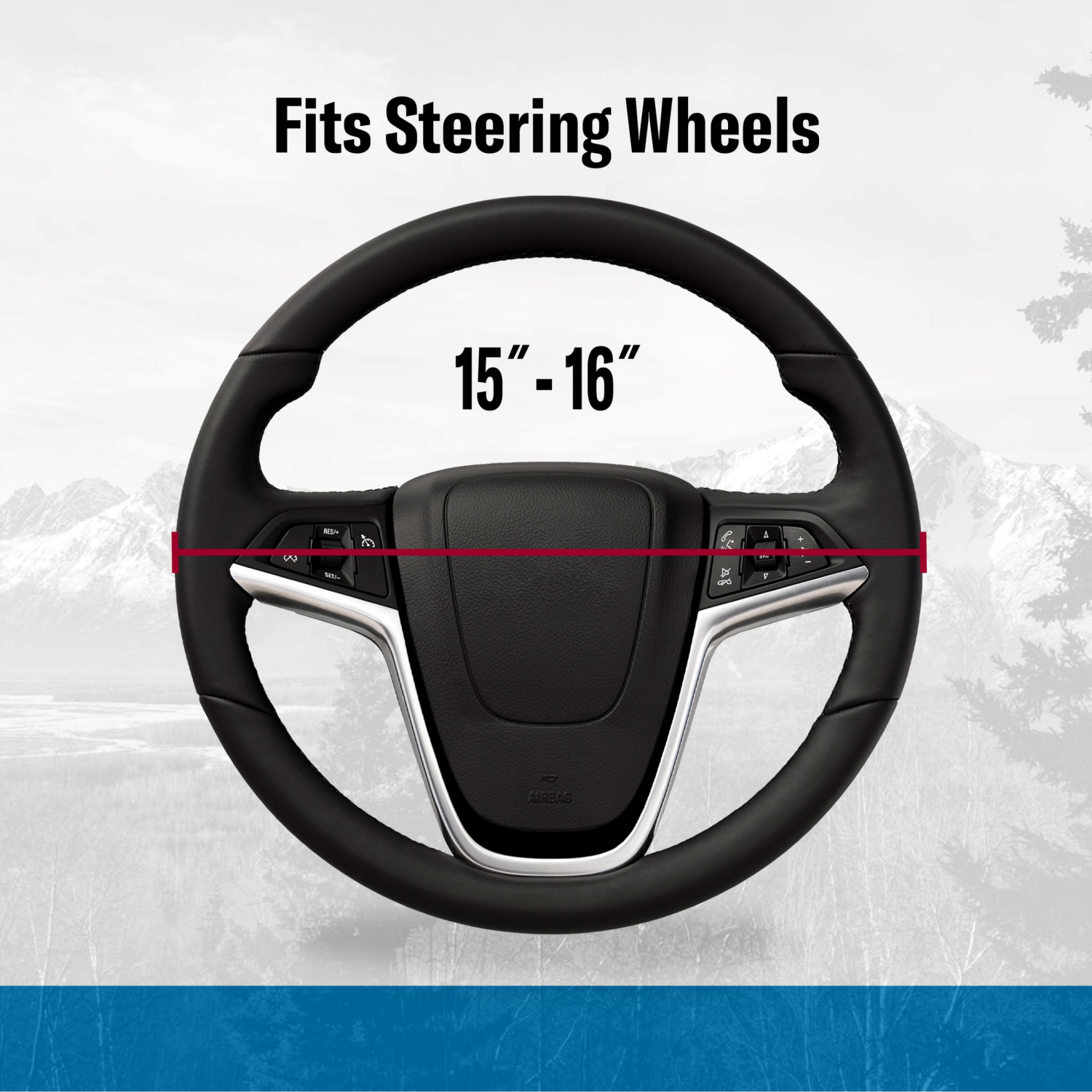 slide 3 of 3, Dickies Icon Black Heavy Duty Truck Steering Wheel Cover, 1 ct