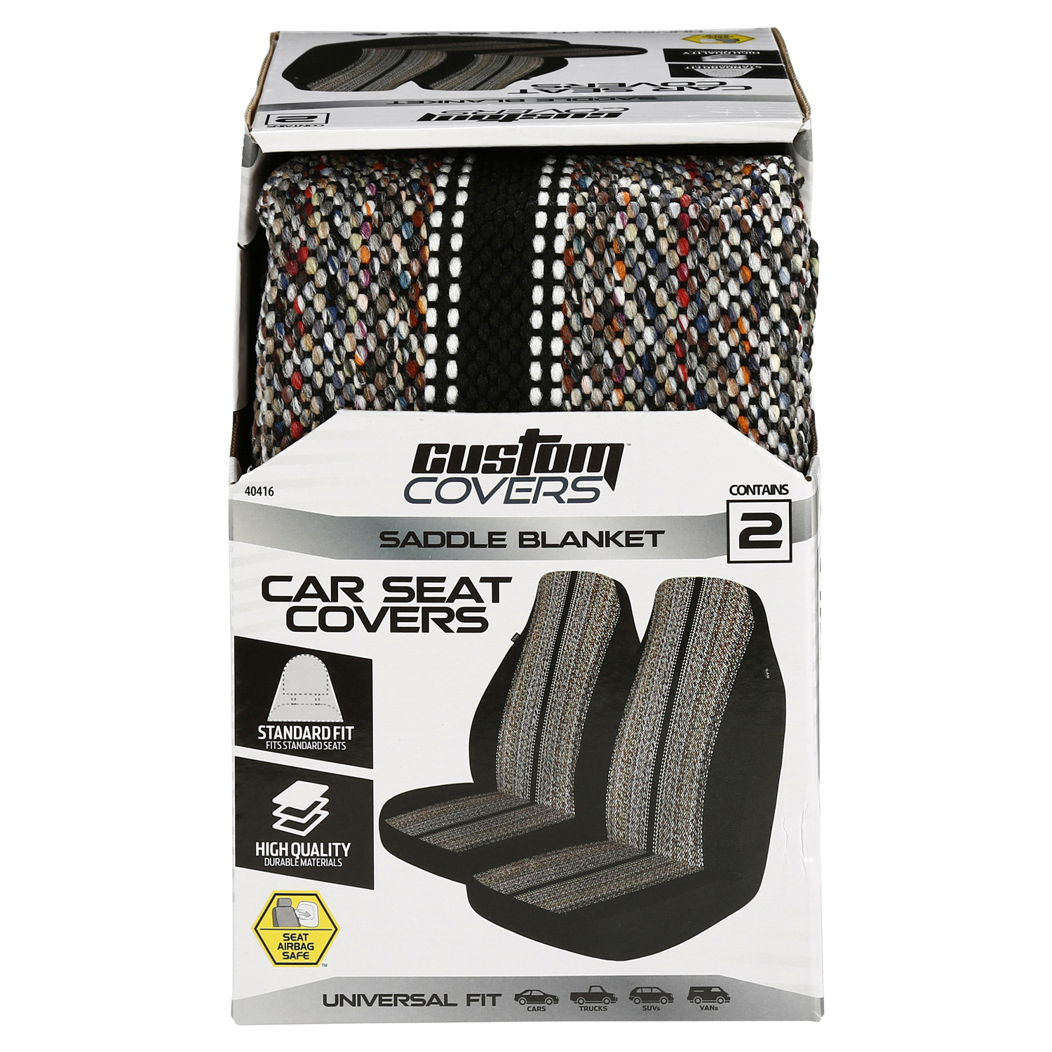 slide 1 of 2, Custom Accessories Custom Covers HB SADDLE BLANKET Seat Cover, 2 ct