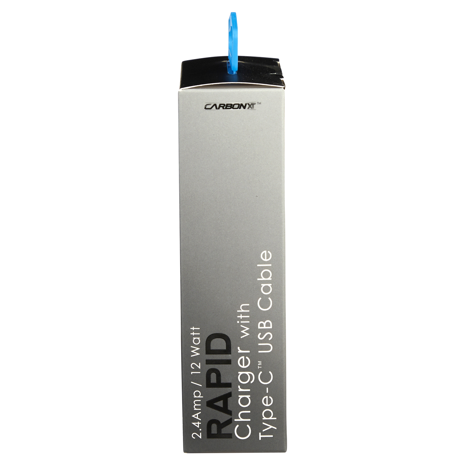 slide 3 of 5, Custom Accessories Carbon Xt 2.4Amp Single Usb Charger With Type-C Usb Cable, 2 ct