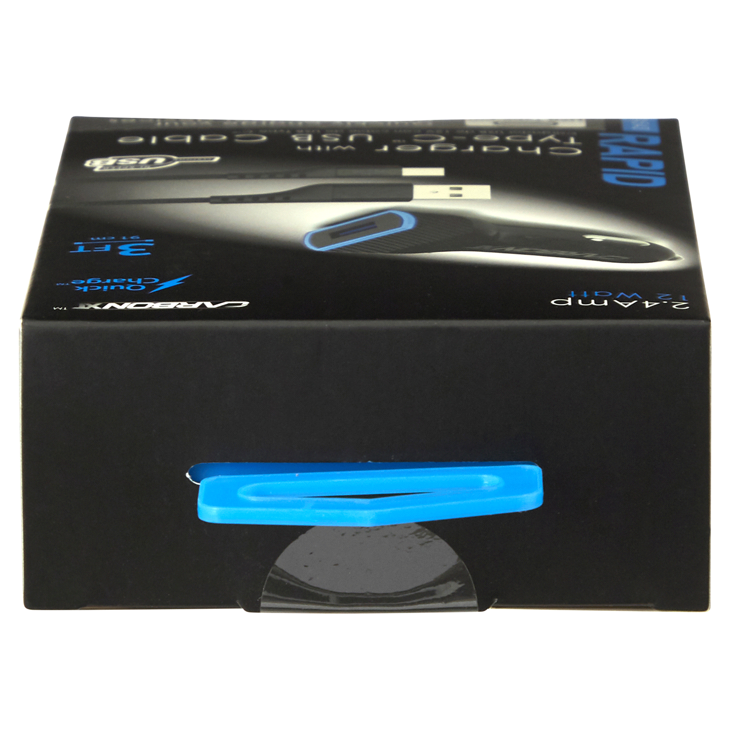 slide 5 of 5, Custom Accessories Carbon Xt 2.4Amp Single Usb Charger With Type-C Usb Cable, 2 ct