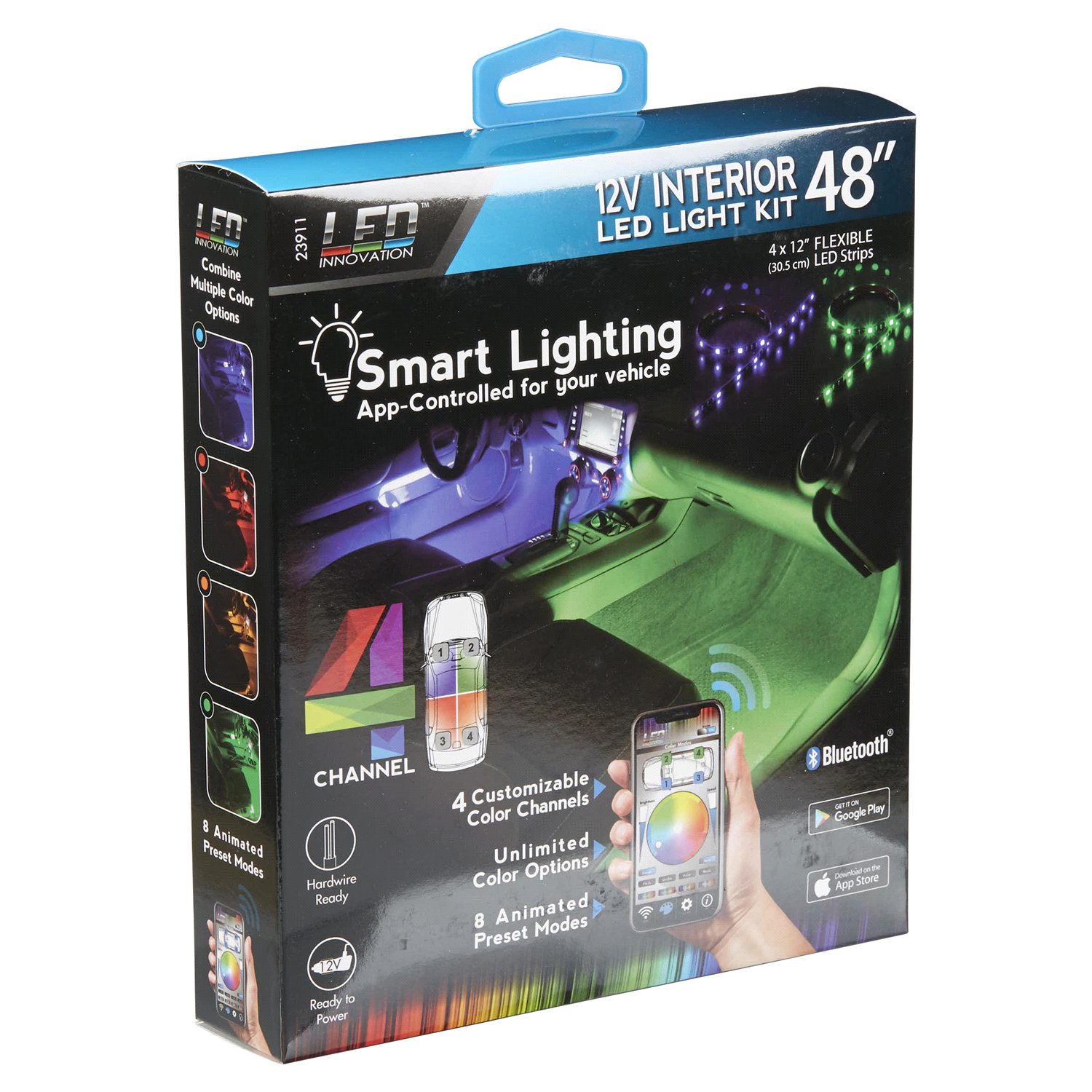 slide 4 of 5, Custom Accessories Led Innovation 4 Channel 12V Interior Light Kit, 48 in, 48 in