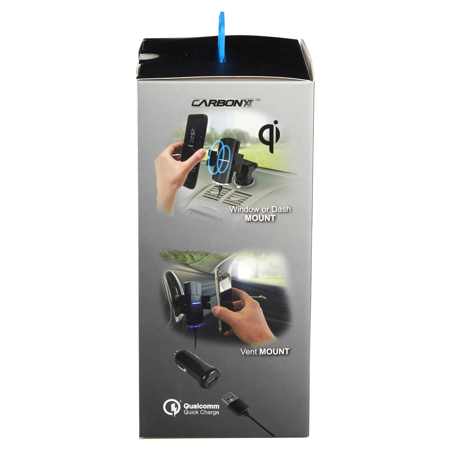 slide 2 of 5, Custom Accessories Carbon Xt Automatic Car Phone Holder & 10W Wireless Charger, 2 ct