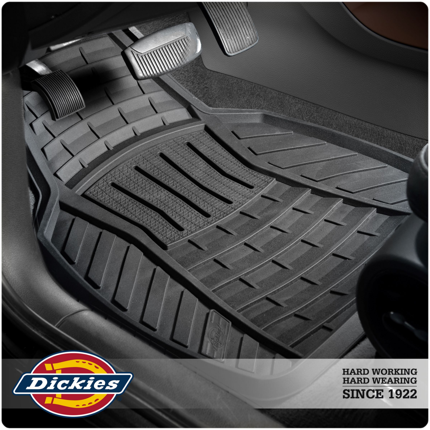 slide 3 of 4, Dickies Heavy Duty Universal No Trim All Weather Black Floor Mats, 4 ct