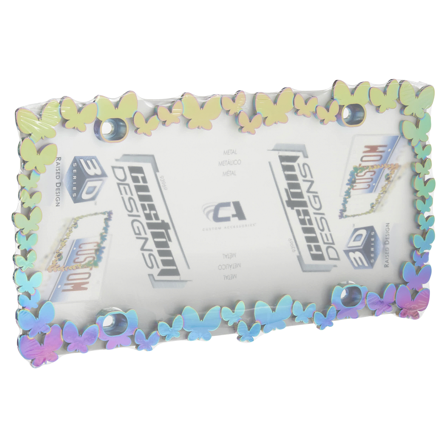 slide 4 of 5, Custom Accessories Custom Designs License Plate Frame 3D Butterfly, 1 ct