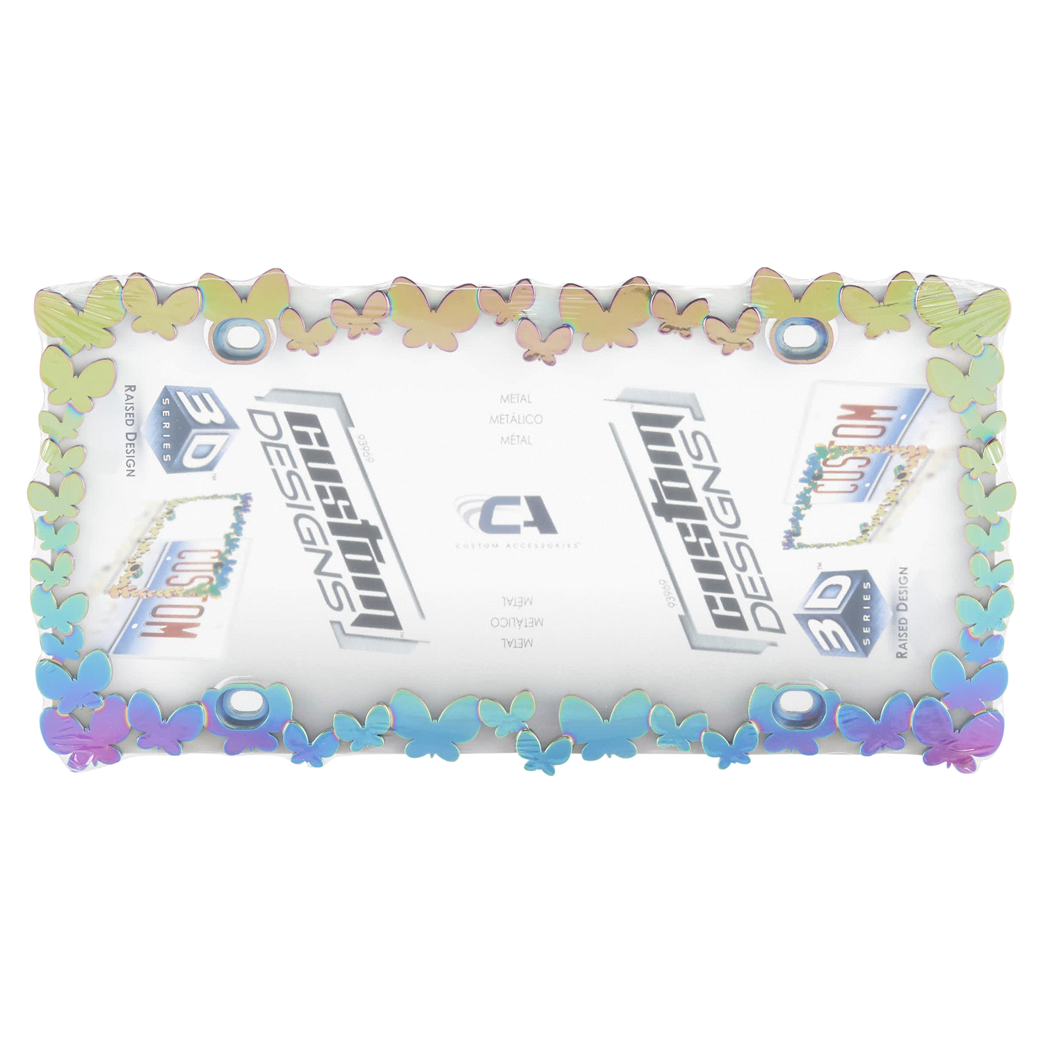 slide 1 of 5, Custom Accessories Custom Designs License Plate Frame 3D Butterfly, 1 ct