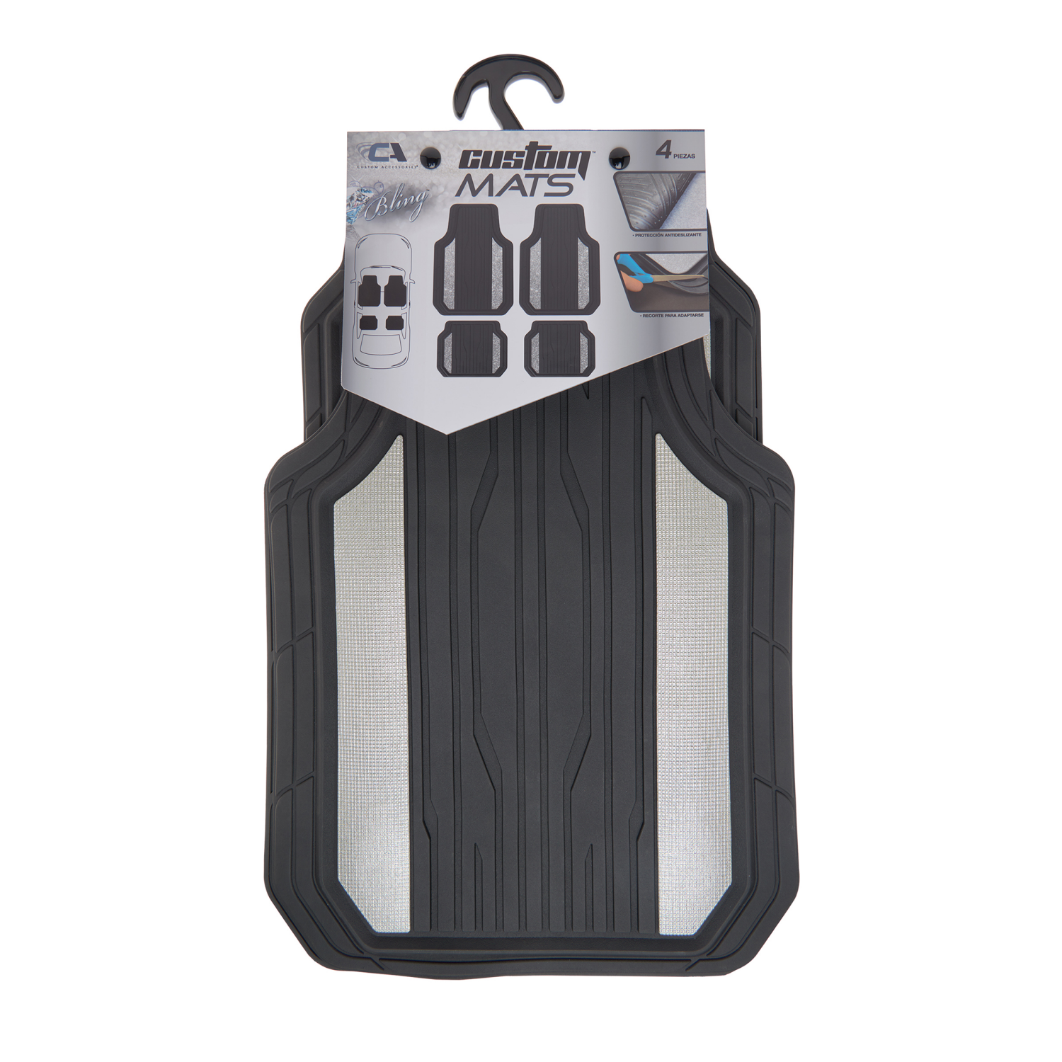 slide 1 of 1, Custom Accessories CUSTOM BLING FLOOR MAT, 4 ct