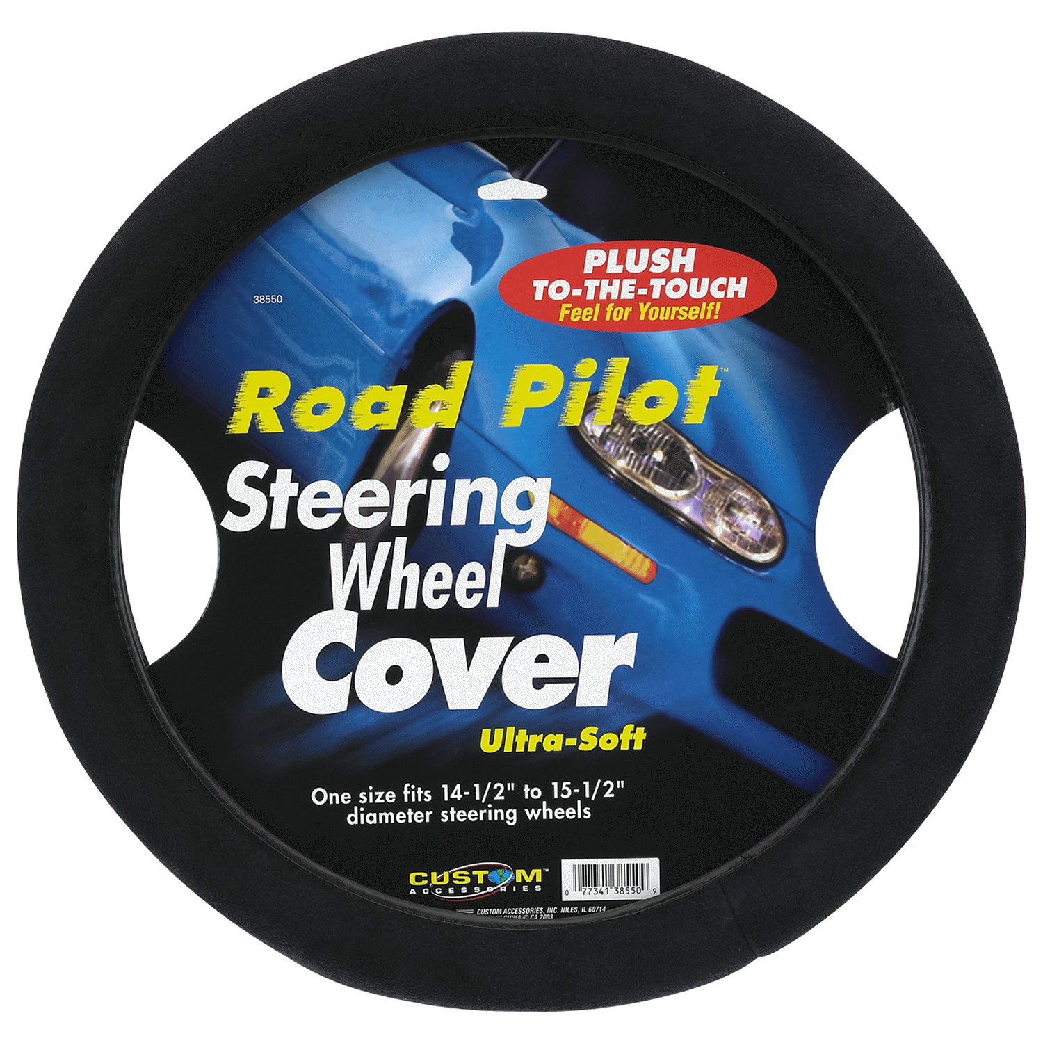 slide 1 of 1, Custom Accessories Custom Grip Black Ultra Soft Steering Wheel Cover, 1 ct