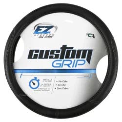 Custom Accessories Custom Grip Black Leatherette Steering Wheel Cover