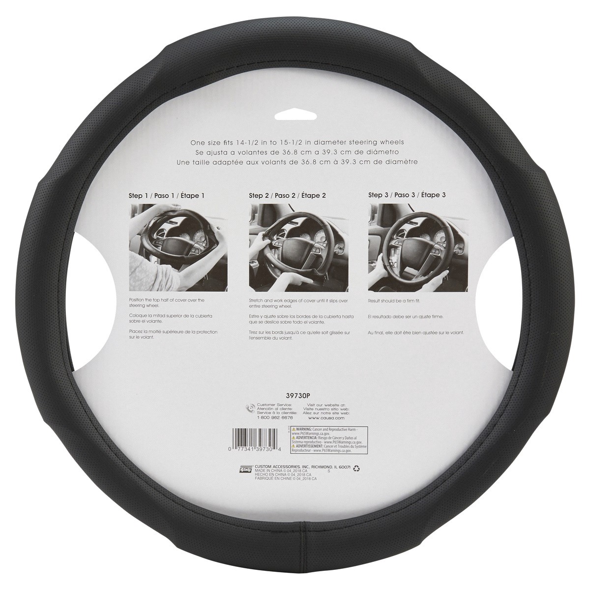 slide 2 of 2, Custom Accessories Custom Grip Black Contour Grip TPE Core Steering Wheel Cover, 1 ct