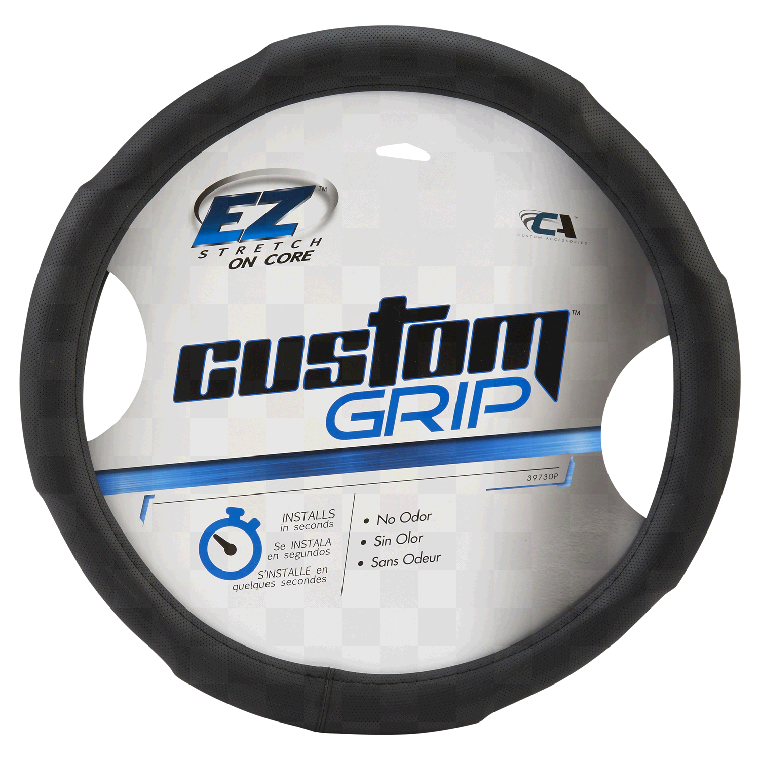 slide 1 of 2, Custom Accessories Custom Grip Black Contour Grip TPE Core Steering Wheel Cover, 1 ct