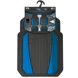 Custom Accessories Universal Fit Anodized Sport Black-Blue Rubber Floor Mats
