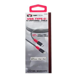 Tuff Tech 6-Foot USB-C to Lightning Cable